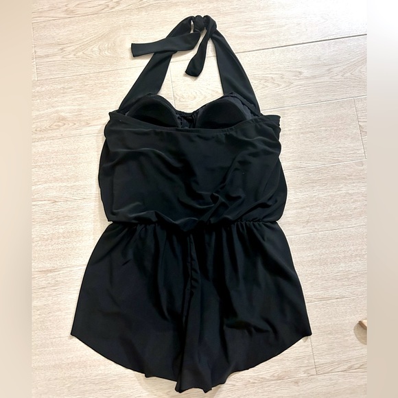 Aqua Green Swim Romper one piece swimsuit - Picture 4 of 6